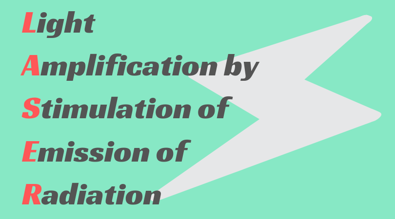 LASER is an acronym that stands for Light Amplification by Stimulation of Emission of Radiation.