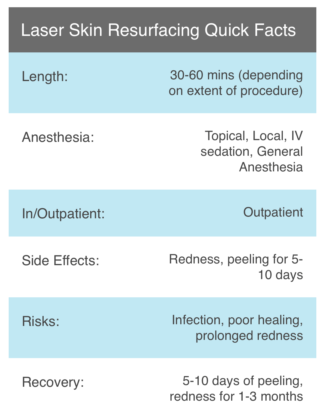 dr. kenkel's quick facts on laser resurfacing