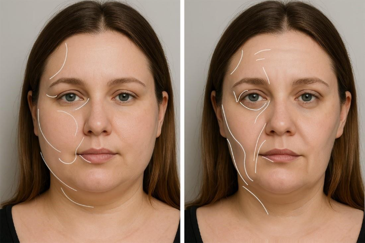 Before and After Ozempic Face